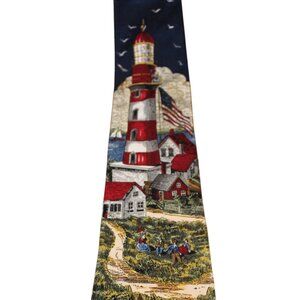 Americana Series Lighting The Way SILK Necktie EUC TANGO Max Raab AMERICA 250th!